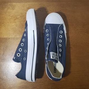 navy laceless converse